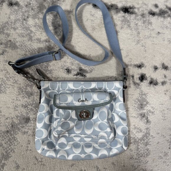 Y2K Coach Powder Blue Crossbody Bag - Picture 1 of 6